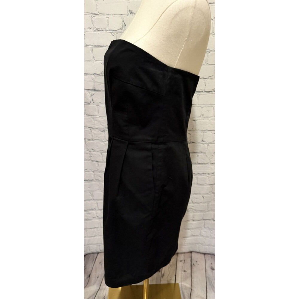 Express Women's Black Strapless Mini Dress Cocktail Zip Up Size 10 - Picture 4 of 6